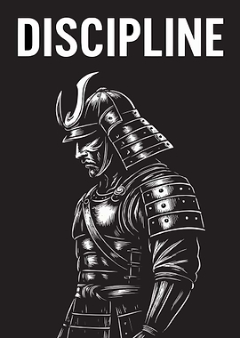 Disciplined Samurai Warrior Illustration