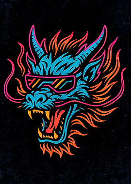 Viral Cyberpunk Dragon Illustration