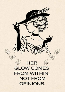 Elegant Woman Silhouette with Inspirational Quote