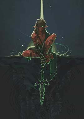 Corrupted Link and the Master Sword