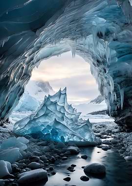 Antarctic Ice Cave Landscape