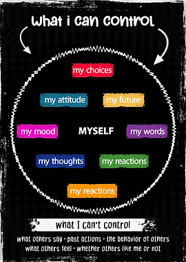 Control Circle: Choices and Reactions growth mindset, teens build resilience, powerful reminder, navigating challenges, proudly made, usa printed domestically, sturdy cardboard tubes, safe delivery