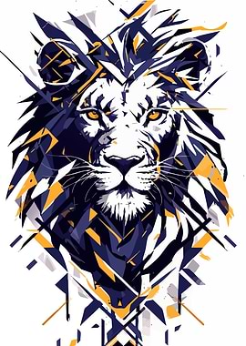 Abstract Lion Portrait