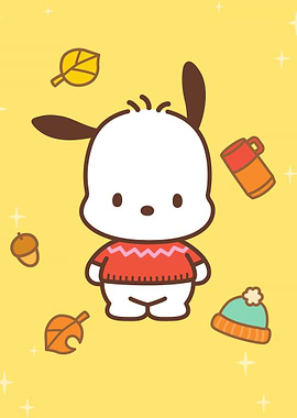 Pochacco Autumn Illustration