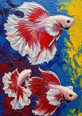 Two Betta Fish Painting