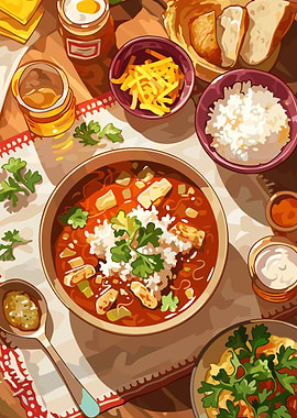 Delicious Mexican Soup with Toppings