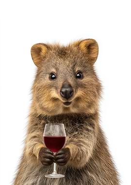 Quokka with Wine Glass