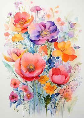 Watercolor Floral Arrangement