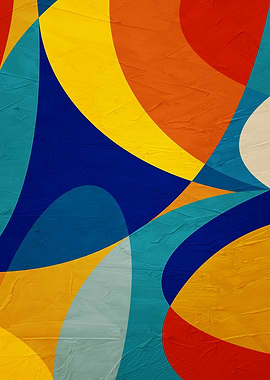 Abstract Colorful Geometric Shapes Art