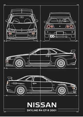 Nissan Skyline R4 GT-R 2001 Blueprint