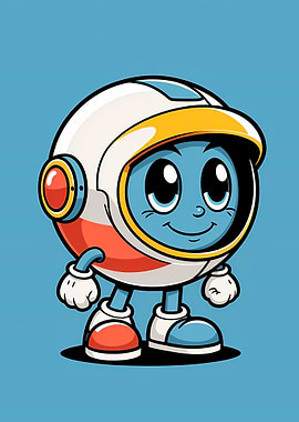 Cartoon Astronaut Character Illustration