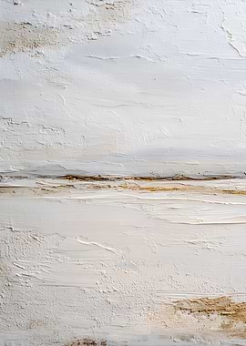 Abstract White and Beige Textured Painting