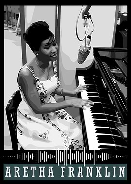 Aretha Franklin playing piano