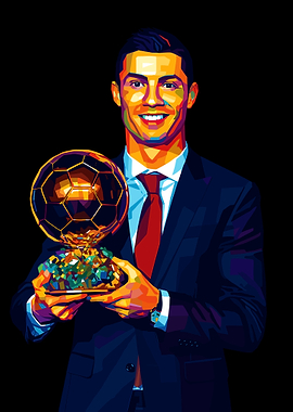Cristiano Ronaldo with Ballon d'Or