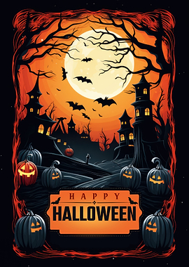 Happy Halloween Spooky Night Illustration