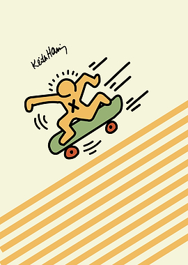 Keith Haring Skateboard Art