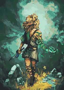 Pixel Art Link in Forest