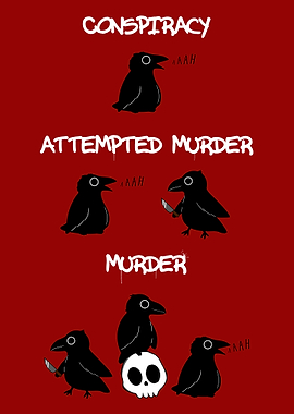 Murder of Crows Cartoon Illustration