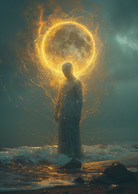 Mystical Figure on a Beach