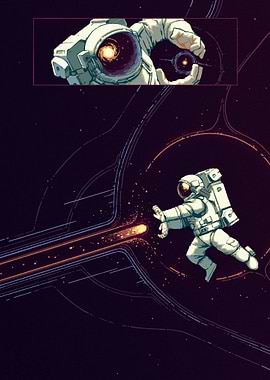 Astronaut in Space, Pixel Art Style