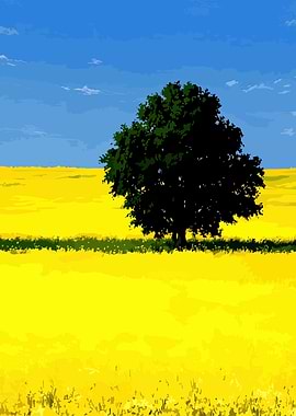 Tree in a Yellow Field