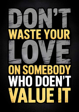 Inspirational Love Quote on Black Background