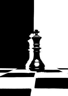 Chess King in Black and White