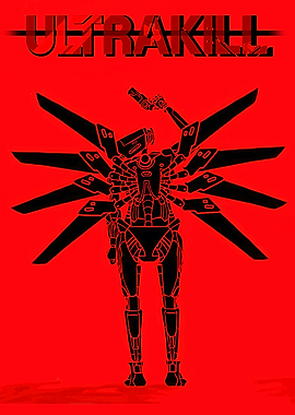 Ultrakill V1 Robot Red Background