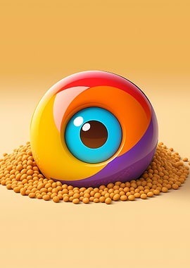 Colorful Eye Sphere with Seeds