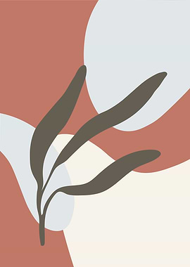 Abstract Plant Art with Earth Tones