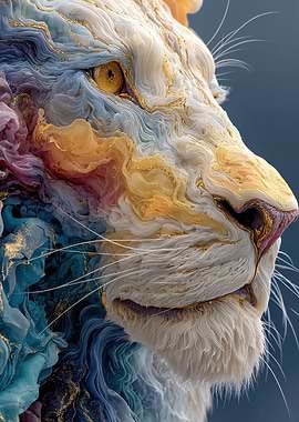 Abstract Lion Portrait