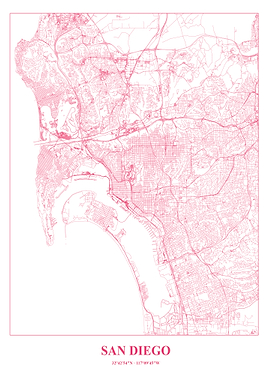 San Diego Pink Map
