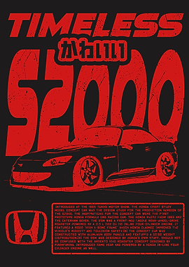 Timeless Honda S2000 Red on Black Vintage