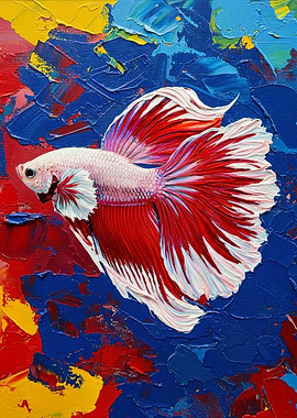 Betta Fish Oil Painting