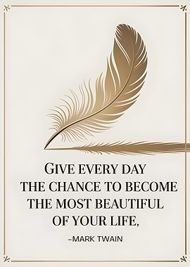 Inspirational Quote with Feather Illustration