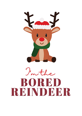Bored Reindeer Christmas Illustration