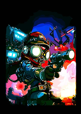 Steampunk Soldier with Gun