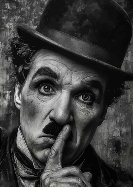 Charlie Chaplin Portrait - Black and White