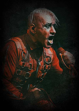 Till Lindemann performing with microphone