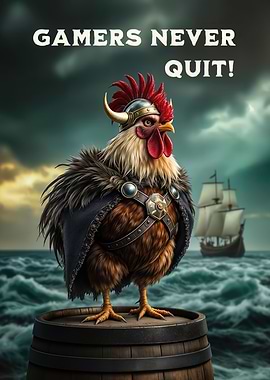 Viking Chicken: Gamers Never Quit!