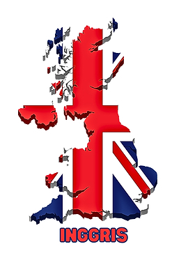 United Kingdom Map with Flag