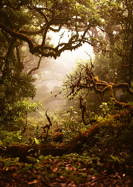 Misty Forest Scene
