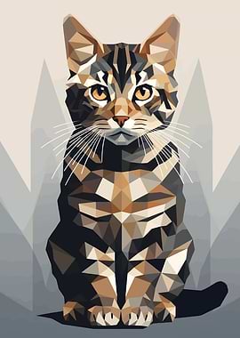 Geometric Cat Portrait