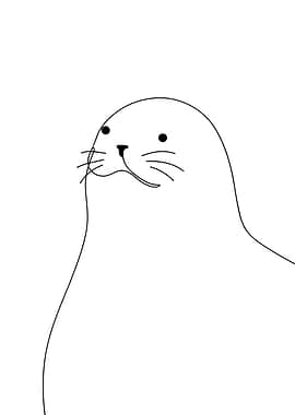 Minimalist Seal Line Art