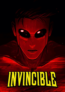 Invincible character portrait in red tones