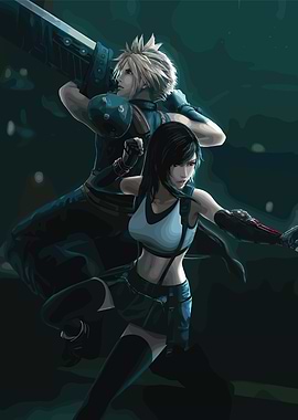 Cloud and Tifa from Final Fantasy