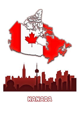 Canada Map and Toronto Skyline