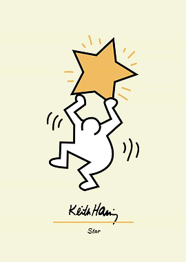 Keith Haring Star Graphic Art