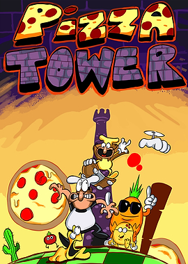 Pizza Tower Cartoon Illustration