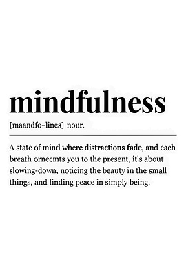 Mindfulness Definition Typography Art Print